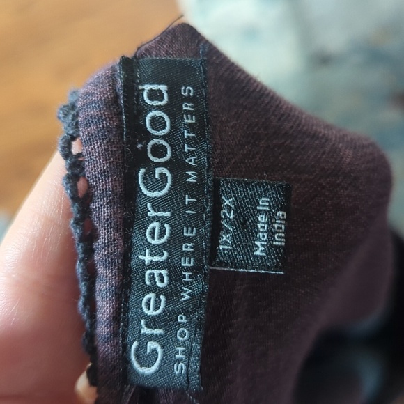 Greater Good Whimsigoth Blue/Purple Flowy Rayon V-Neck Tunic  Plus Size 1x/2x - Picture 5 of 12